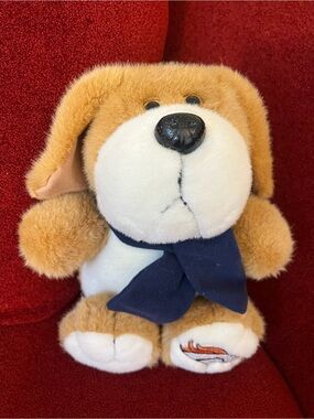 Broncos Plush Brown and White Dog Toy with Navy Scarf 1.29